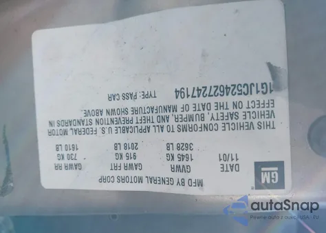 2002 Chevrolet Cavalier from USA, damaged, VIN 1G1JC524627247194